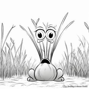 Kid Friendly Cartoon Grass Coloring Pages 1
