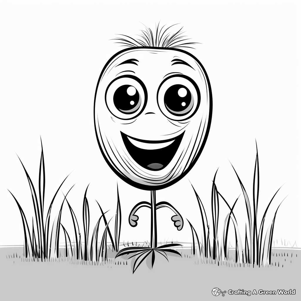 Kid Friendly Cartoon Grass Coloring Pages 2