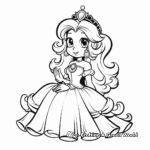 Kid-Friendly Cartoon Princess Peach Coloring Pages 1