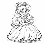 Kid-Friendly Cartoon Princess Peach Coloring Pages 4