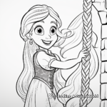 Kid-Friendly Cartoon Rapunzel Coloring Pages 4