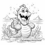 Kid-Friendly Cartoon Sea Monster Coloring Pages 3