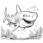Kid-Friendly Cartoon Tiger Shark Coloring Pages 1