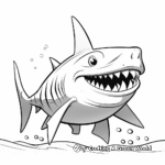Kid-Friendly Cartoon Tiger Shark Coloring Pages 2