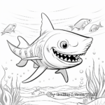 Kid-Friendly Cartoon Tiger Shark Coloring Pages 3