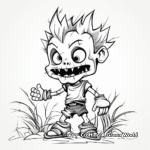 Kid-Friendly Cute Zombie Coloring Pages 2