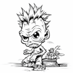 Kid-Friendly Cute Zombie Coloring Pages 3