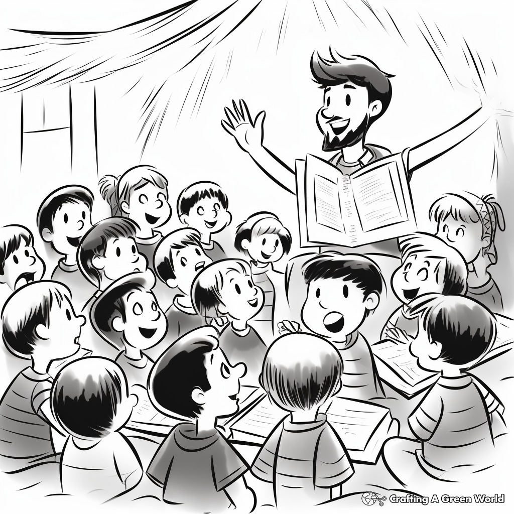 Kid-friendly Peter's Sermon Coloring Pages 1