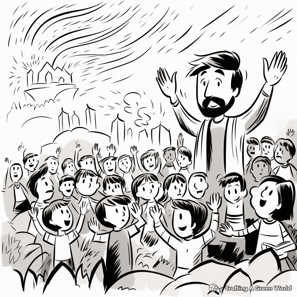 Kid-friendly Peter's Sermon Coloring Pages 2