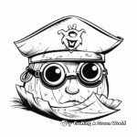 Kid-Friendly Pirate Hat and Eye Patch Coloring Pages 1