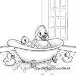 Kid-Friendly Rubber Duck Bathroom Coloring Pages 1