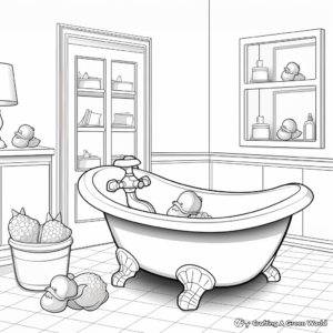 Kid-Friendly Rubber Duck Bathroom Coloring Pages 2