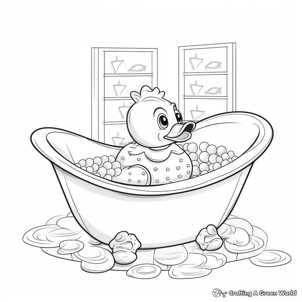 Kid-Friendly Rubber Duck Bathroom Coloring Pages 4