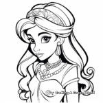 Kid-friendly Simple Princess Jasmine Coloring Pages 2