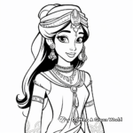 Kid-friendly Simple Princess Jasmine Coloring Pages 3