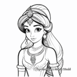 Kid-friendly Simple Princess Jasmine Coloring Pages 4