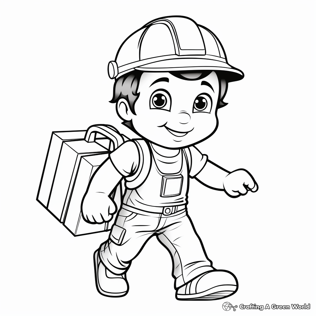 Kids-friendly Postman Labor Day Coloring Pages 1