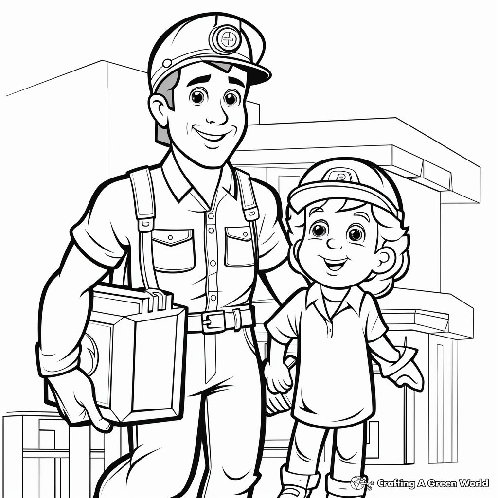 Kids-friendly Postman Labor Day Coloring Pages 3
