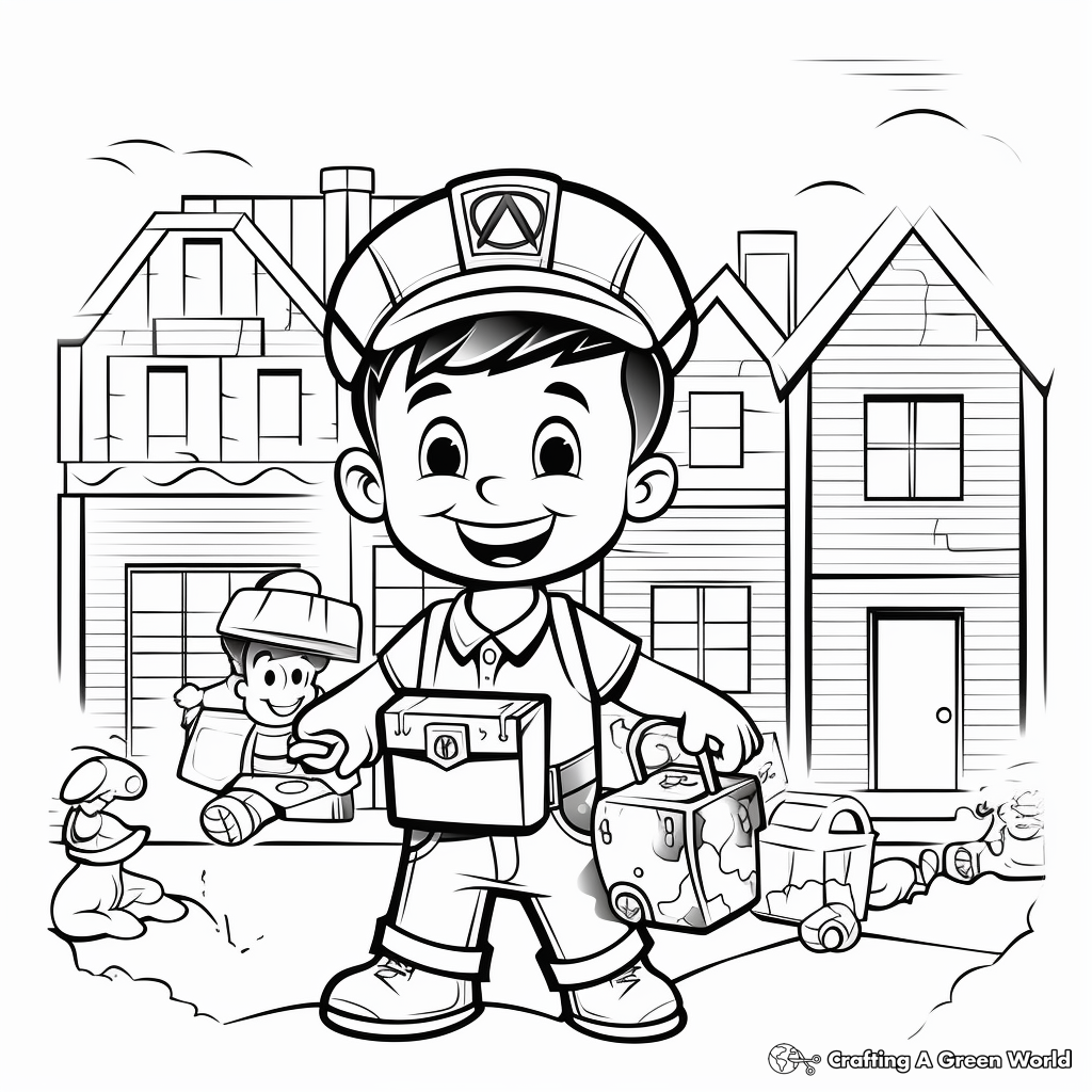 Kids-friendly Postman Labor Day Coloring Pages 4