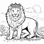 King of the Jungle Lion Coloring Pages 2