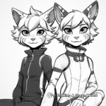 Ladybug and Cat Noir Dynamic Duo Coloring Pages 4