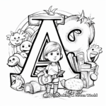Learning ABC with Objects Coloring Pages 2