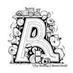 Learning ABC with Objects Coloring Pages 4