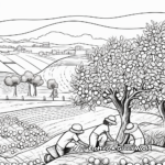 Lemon Harvest: Farm Scene Coloring Pages 4