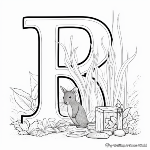 Letter R Hidden in Rabbit Picture Coloring Page 4