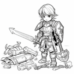 Link's Familiar Items and Weapons Coloring Pages 3