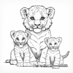 Lion Cub Family Coloring Pages: Male, Female, and Cubs 4