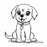 Little Rottweiler Puppy Kawaii Coloring Pages 3
