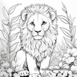 Lively Lion in the Jungle Coloring Pages 2