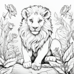 Lively Lion in the Jungle Coloring Pages 4