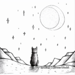 Lone Wolf and Falling Snow Howling at the Moon Coloring Pages 3