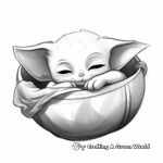 Lovely Baby Yoda Sleepy Time Coloring Pages 4