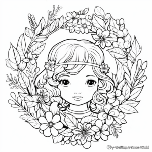 Lovely Christmas Wreath Coloring Pages 2