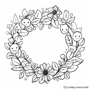 Lovely Christmas Wreath Coloring Pages 4