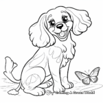 Lovely Cocker Spaniel and Butterfly Coloring Pages 4