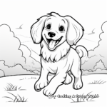 Lovely Golden Retriever Kawaii Coloring Pages 2