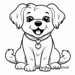 Lovely Golden Retriever Kawaii Coloring Pages 3