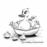 Lovely Paper Duck and Ducklings Coloring Pages 2