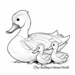 Lovely Paper Duck and Ducklings Coloring Pages 3