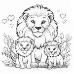 Loving Lion Family Coloring Pages 1