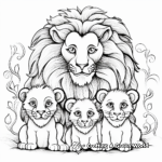 Loving Lion Family Coloring Pages 2