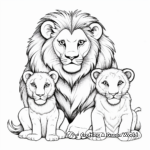 Loving Lion Family Coloring Pages 3