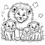 Loving Lion Family Coloring Pages 4