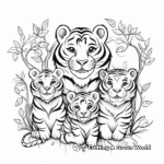 Loving Tiger Family in a Forest Coloring Pages 4