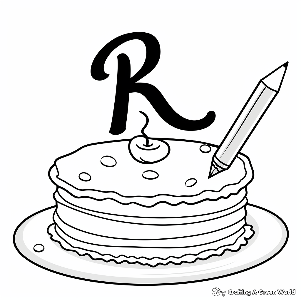 Lowercase Letter R in Cursive Coloring Page 1