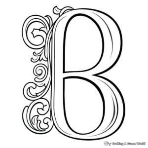 Lowercase Letter R in Cursive Coloring Page 4